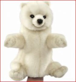 OURS BLANC MARIONNETTE 28CM